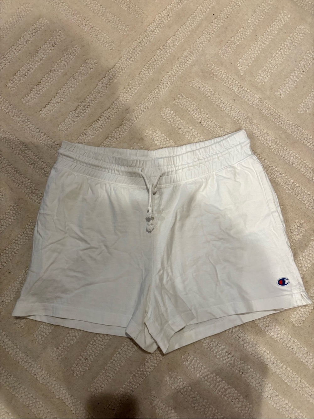 Champion White Women's Elastic Waist Athletic Shorts